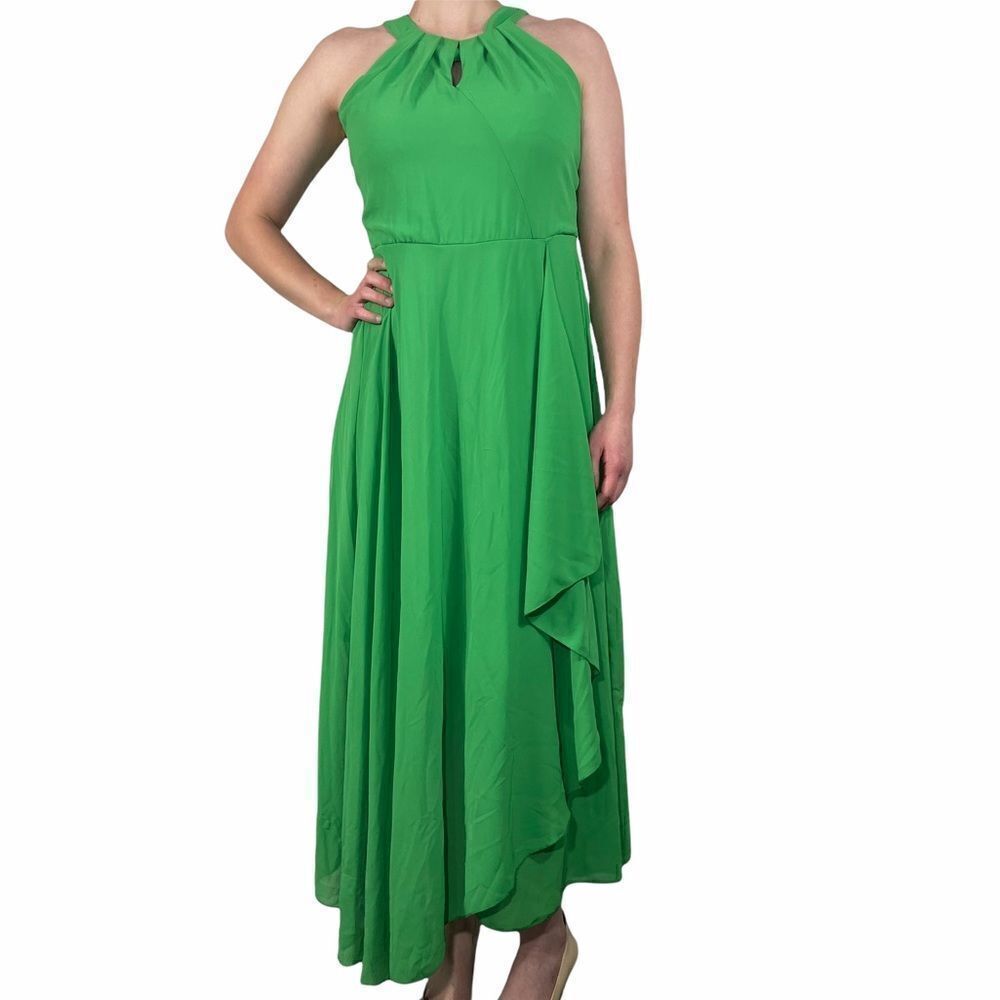 bkmgc
Green A line Sleeveless Halter Maxi Dress